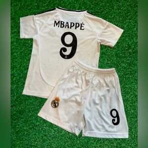Kylian Mbappe Real Madrid kids Soccer Jersey Kit - Small Medium Large XL Youth